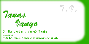 tamas vanyo business card