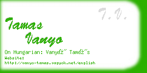 tamas vanyo business card